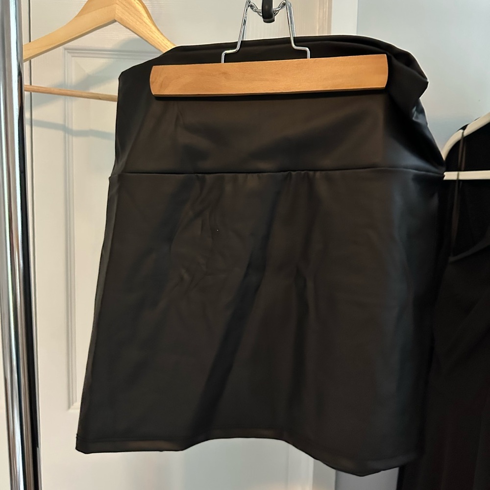 Black Faux Leather Skirt